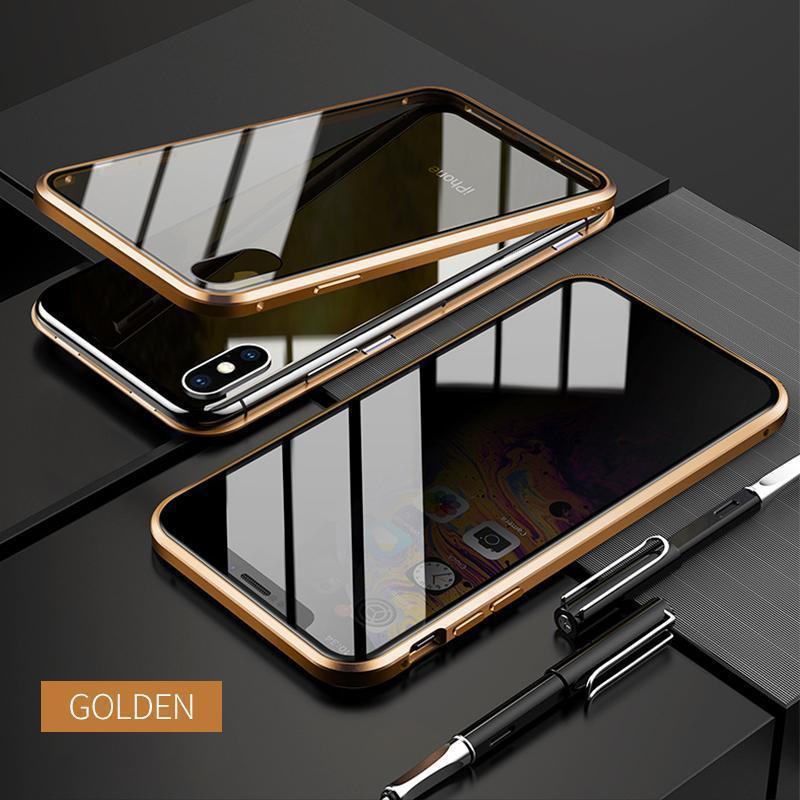 Upgraded Anti-peep Two Side Tempered Glass Magnetic  iPhone Case