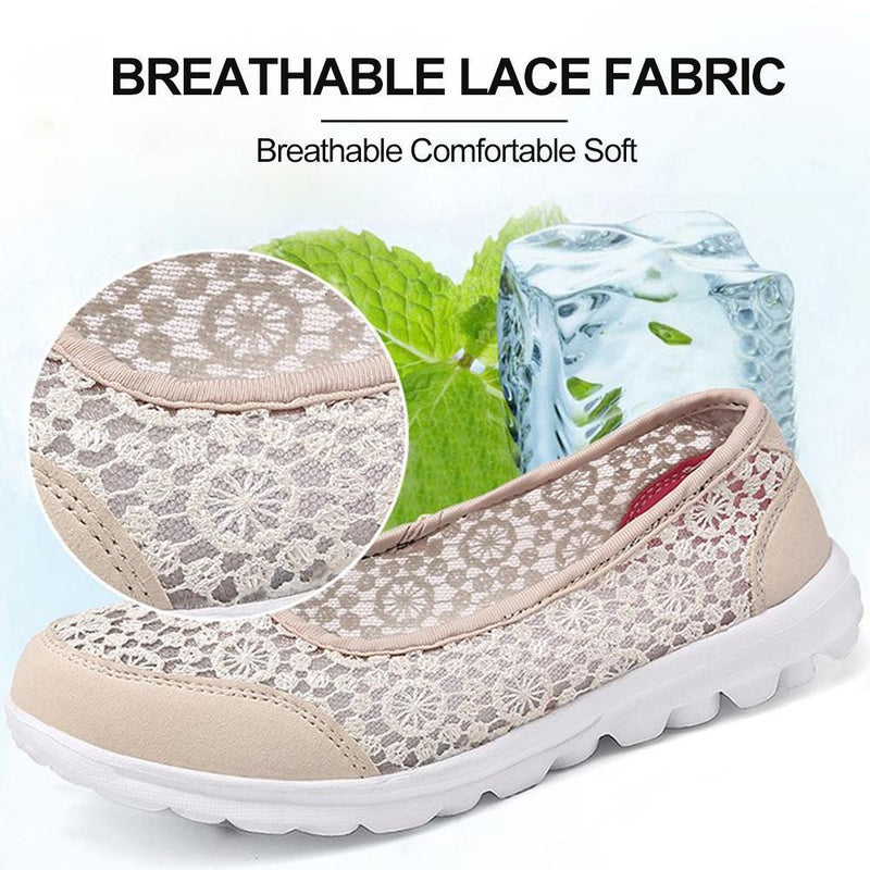 Women's Lace Screen Breathable Net Flat Shoes