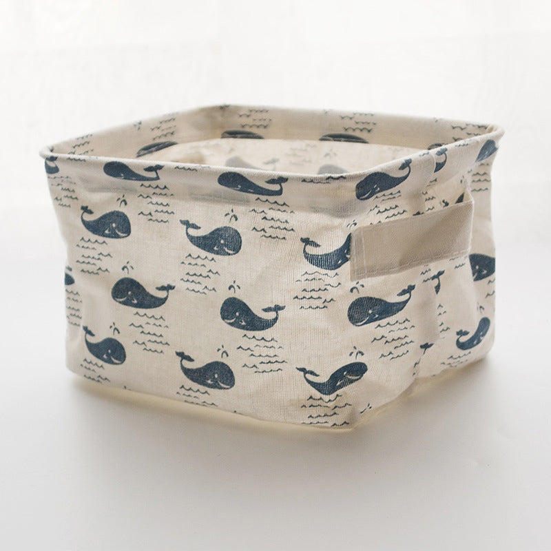 Folding Cotton Fabric Storage Basket