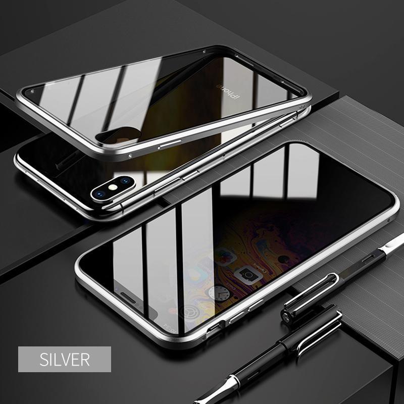 Upgraded Anti-peep Two Side Tempered Glass Magnetic  iPhone Case