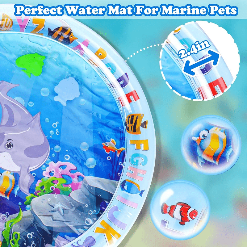 Inflatable Tummy Time Water Sensory Mat for Baby&Pet