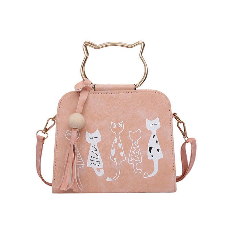 Printed kitten handbag