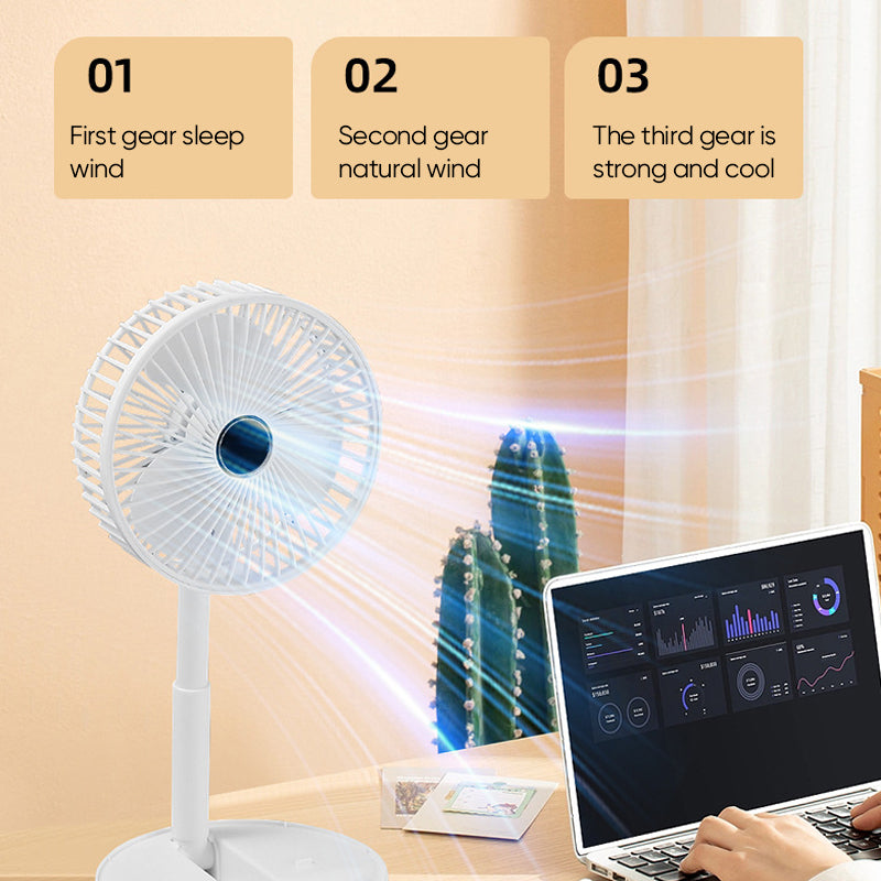 Telescopic Folding Fan(Rechargeable 2000mAh)