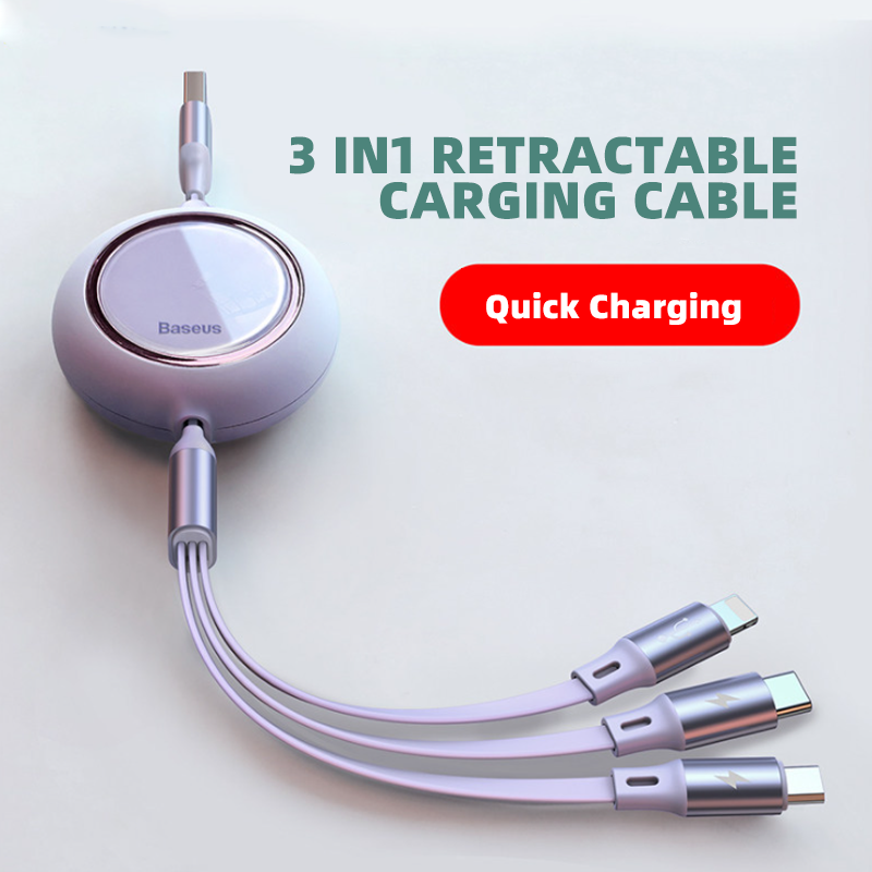 3 in 1 Retractable USB Charging Cable