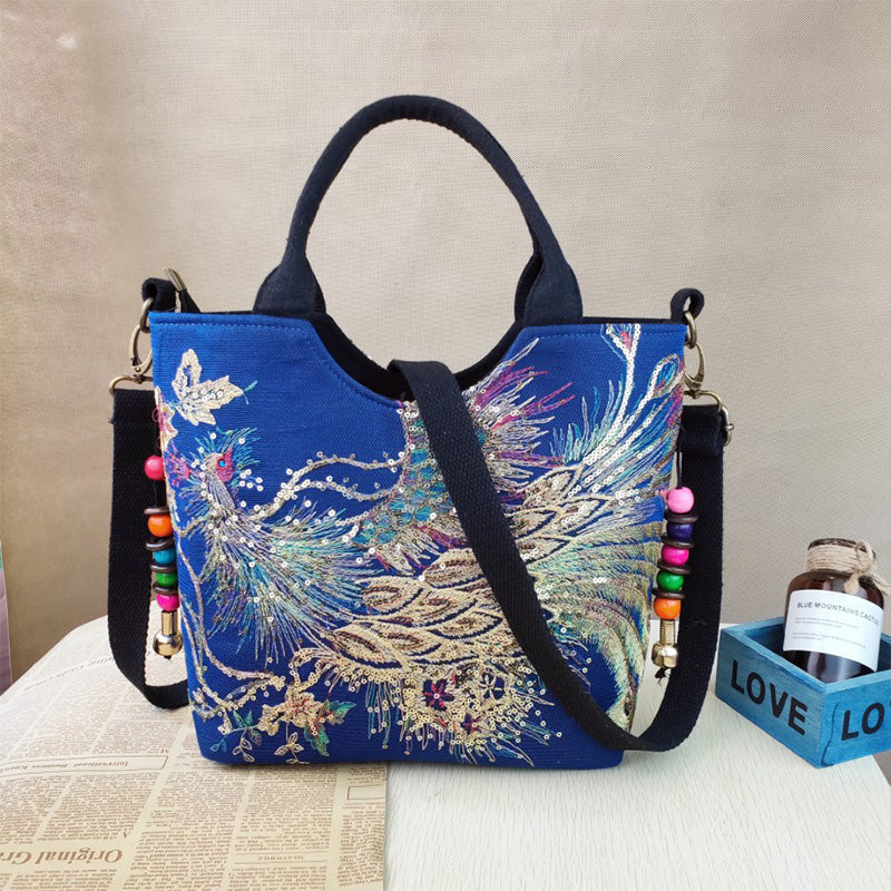 Ladies peacock embroidery bag