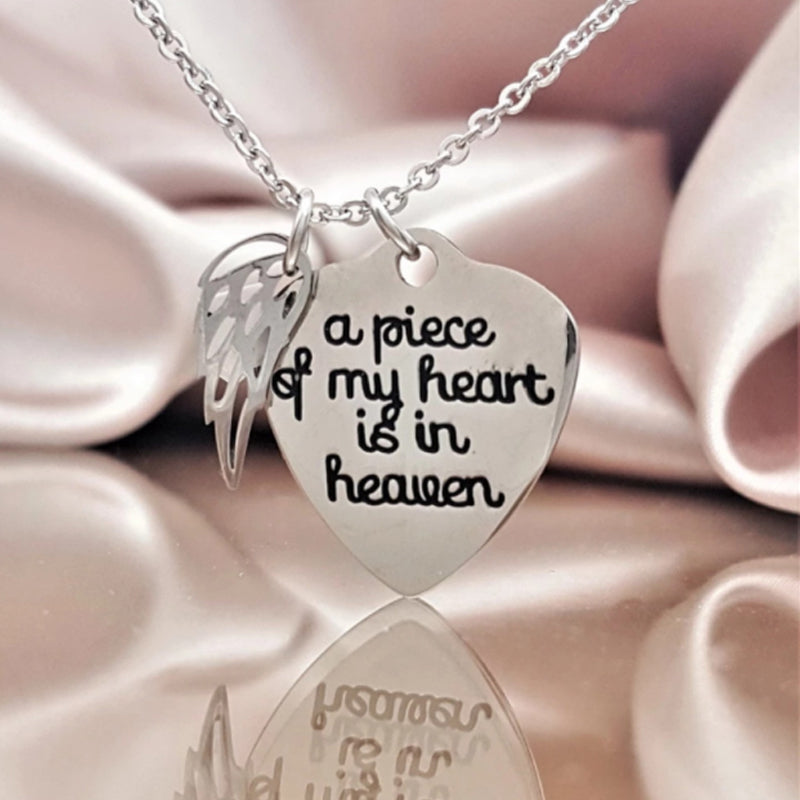 "A Piece of my Heart is in Heaven" Necklace