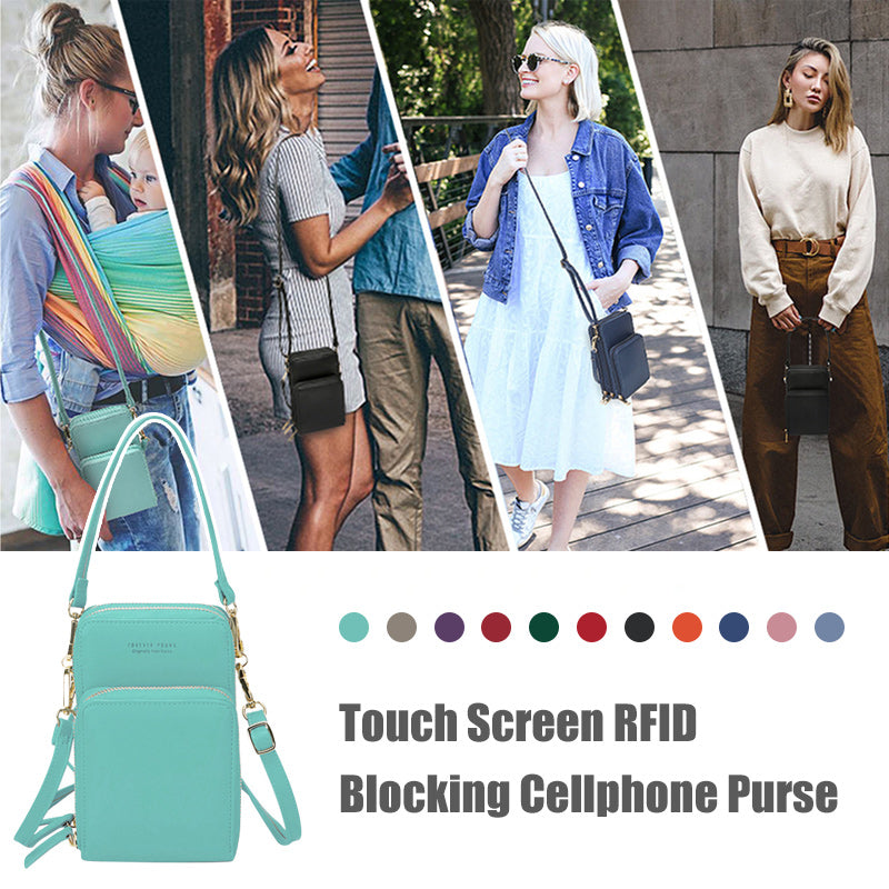 Touch Screen RFID Blocking Cellphone Purse