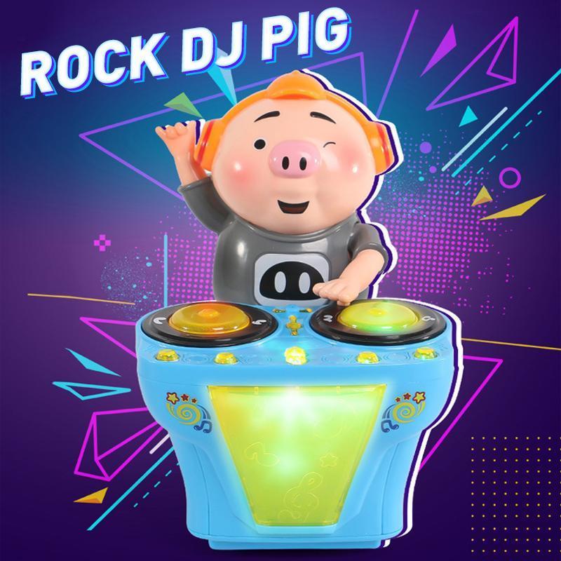 DJ swinging discs pig music electric dancing pigs