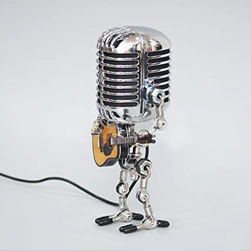 Vintage Microphone Robot Decoration