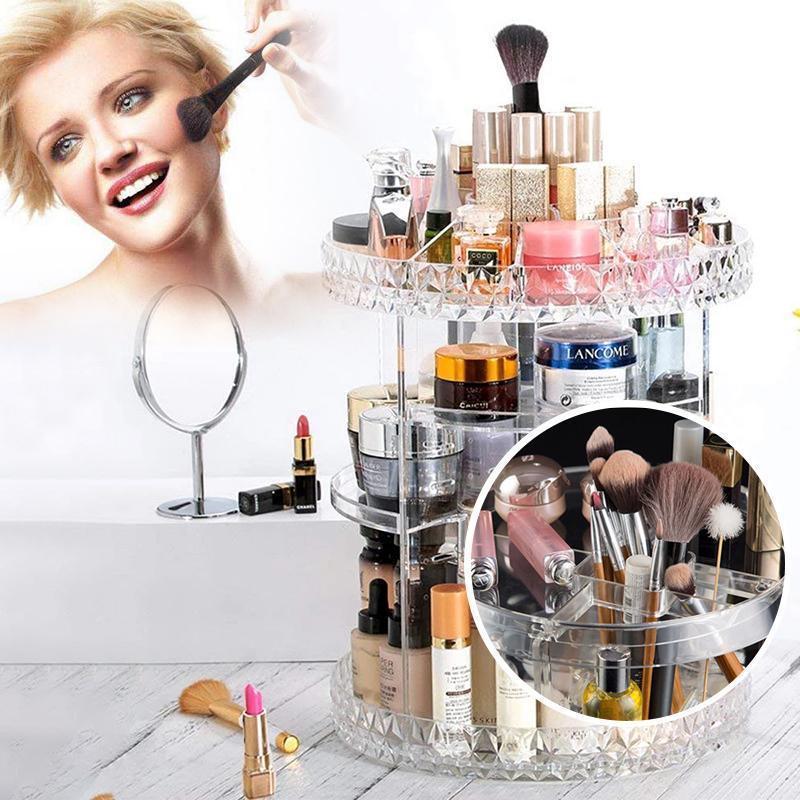 360° Rotating Crystal Cosmetic Storage Box