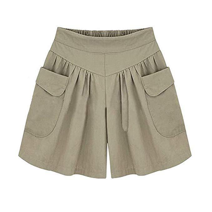 Loose Soft Cotton Wide Leg Pocket Shorts