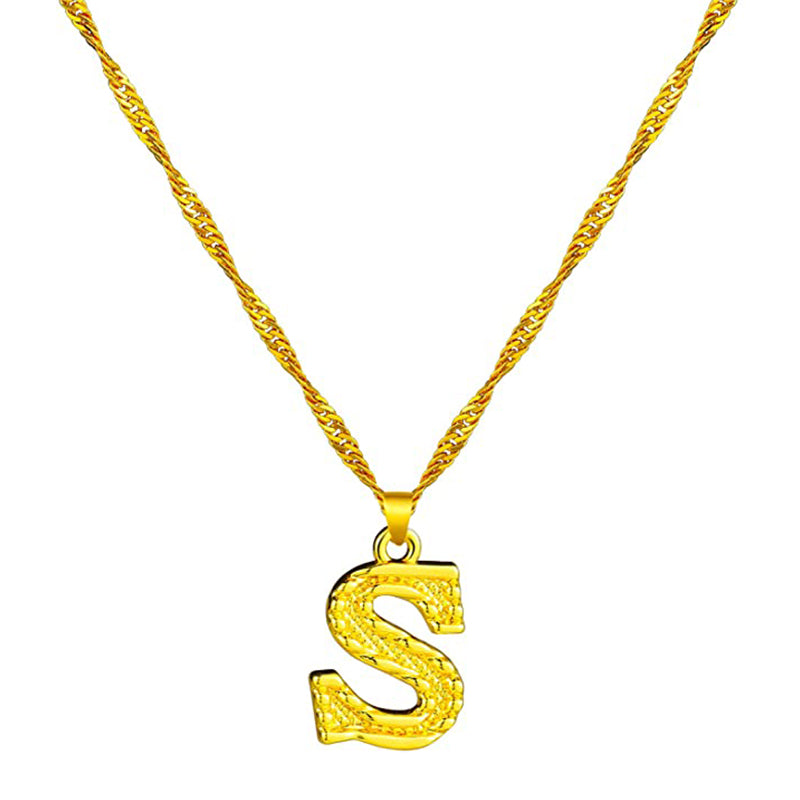 18K Gold Plated Initial Letter Necklace