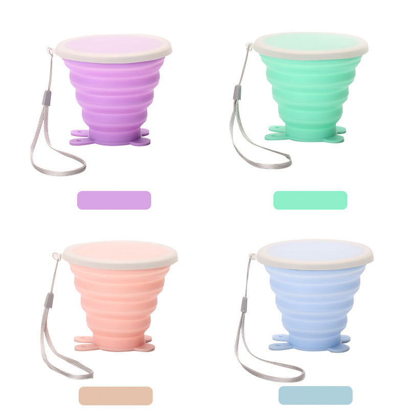 Silicone Folding Water Cups with Lids