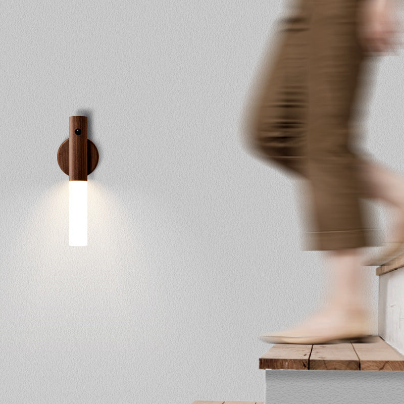 360° Rotatable Wooden LED Wall Lamp