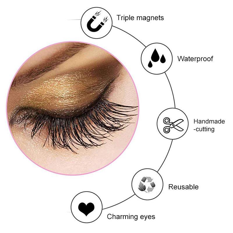 3D Magnetic Eyelashes without Glue