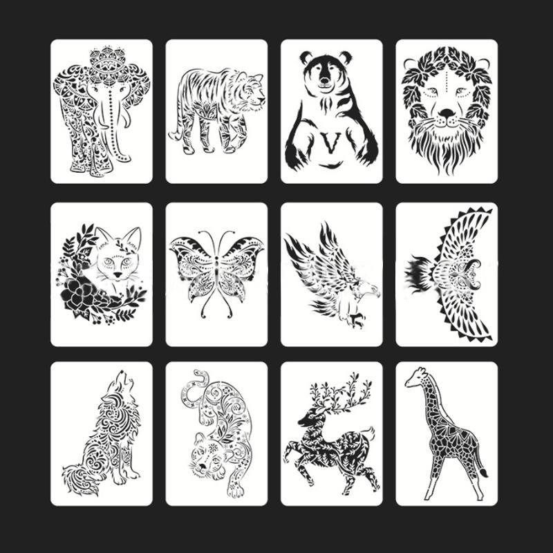 Fast Draw Stencil Art Templates( 12 Sheets/Set )