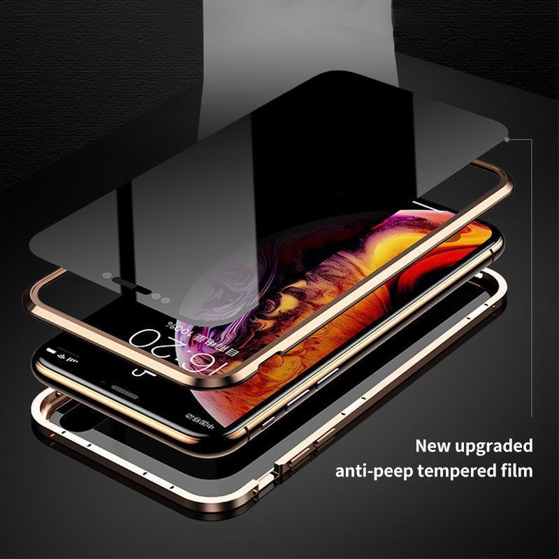 Upgraded Anti-peep Two Side Tempered Glass Magnetic  iPhone Case