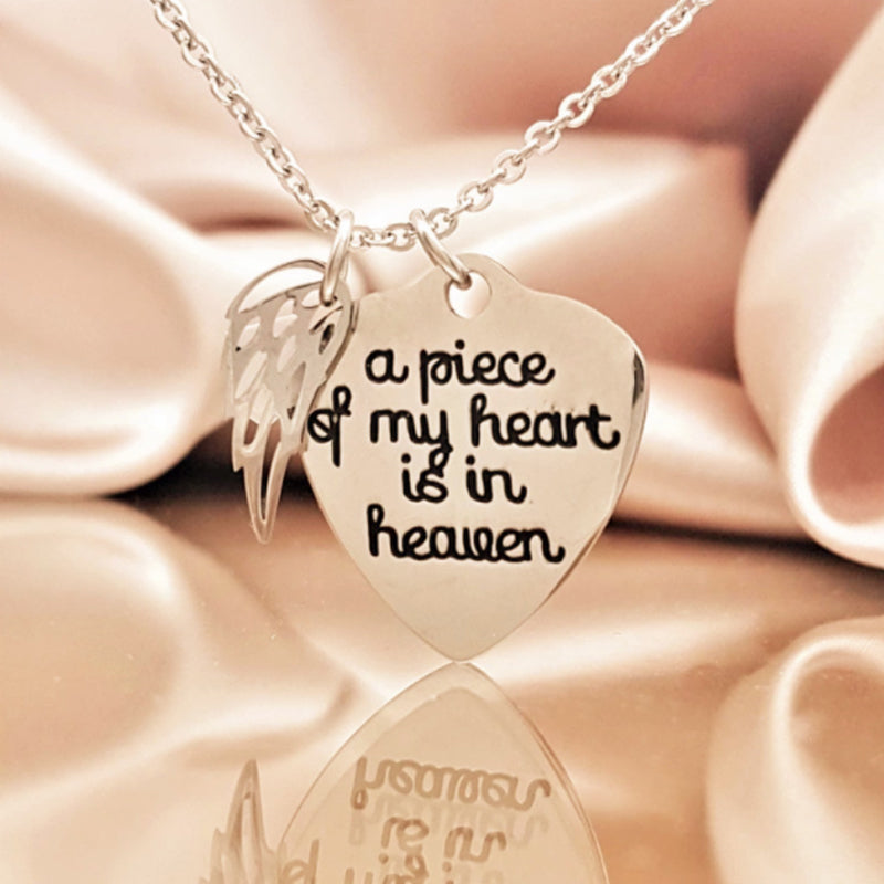 "A Piece of my Heart is in Heaven" Necklace