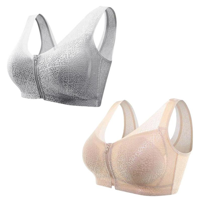 Front Zipper Breathable Bra