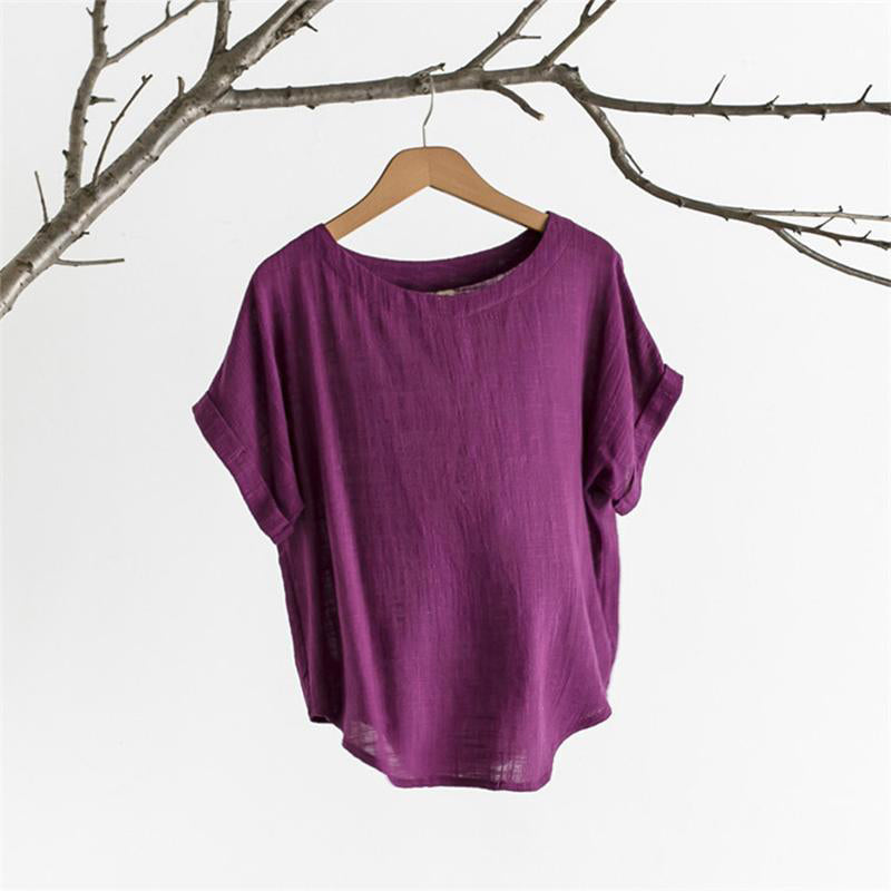 Bamboo & Cotton O-neck Solid Color T-shirt