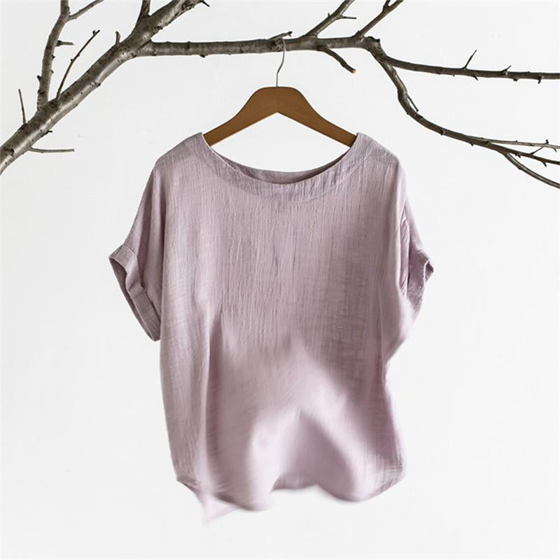 Bamboo & Cotton O-neck Solid Color T-shirt