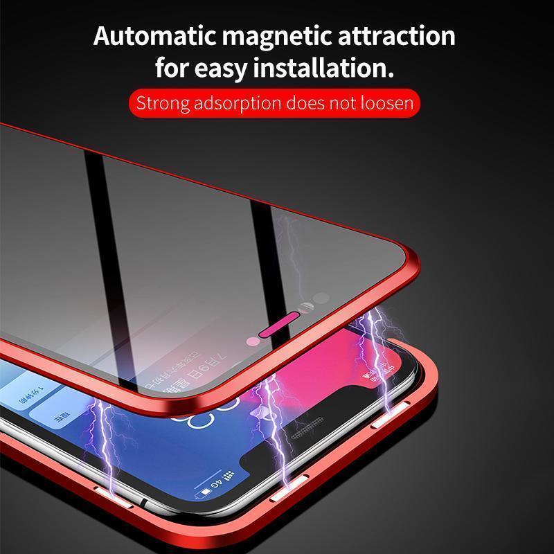 Upgraded Anti-peep Two Side Tempered Glass Magnetic  iPhone Case