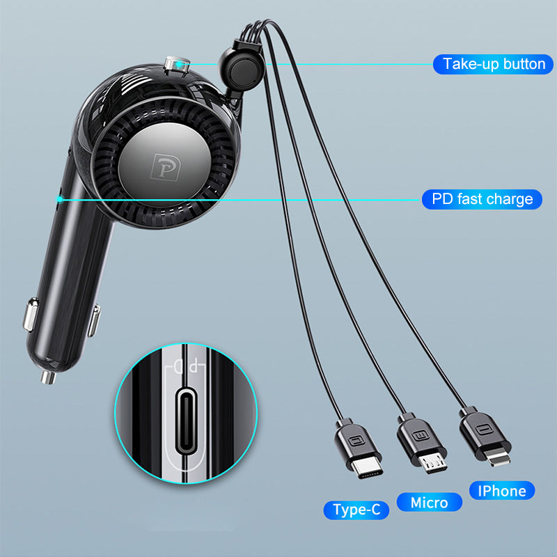 Multi Retractable Car Charger Cable