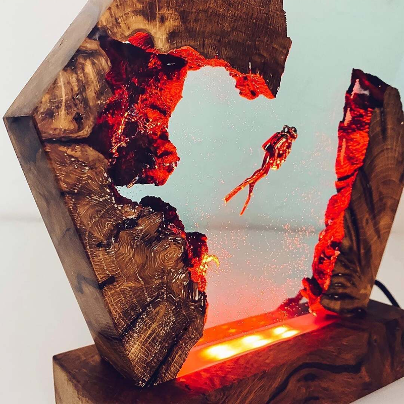 Resin Wood Light Lamp