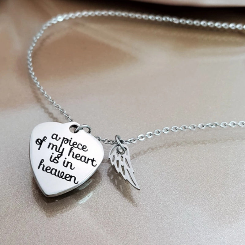 "A Piece of my Heart is in Heaven" Necklace