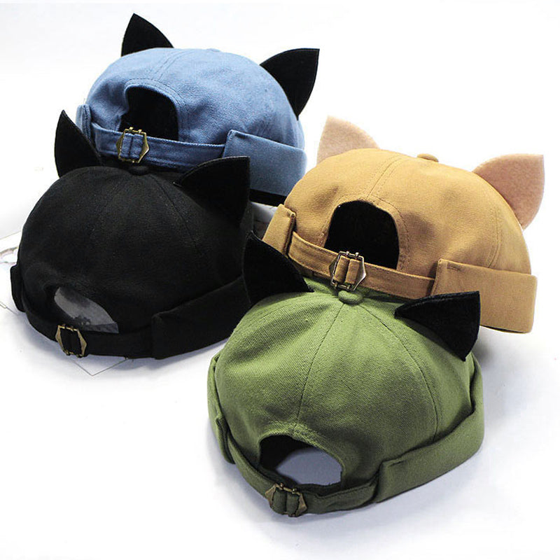 Brimless Docker Cat Ears Hat