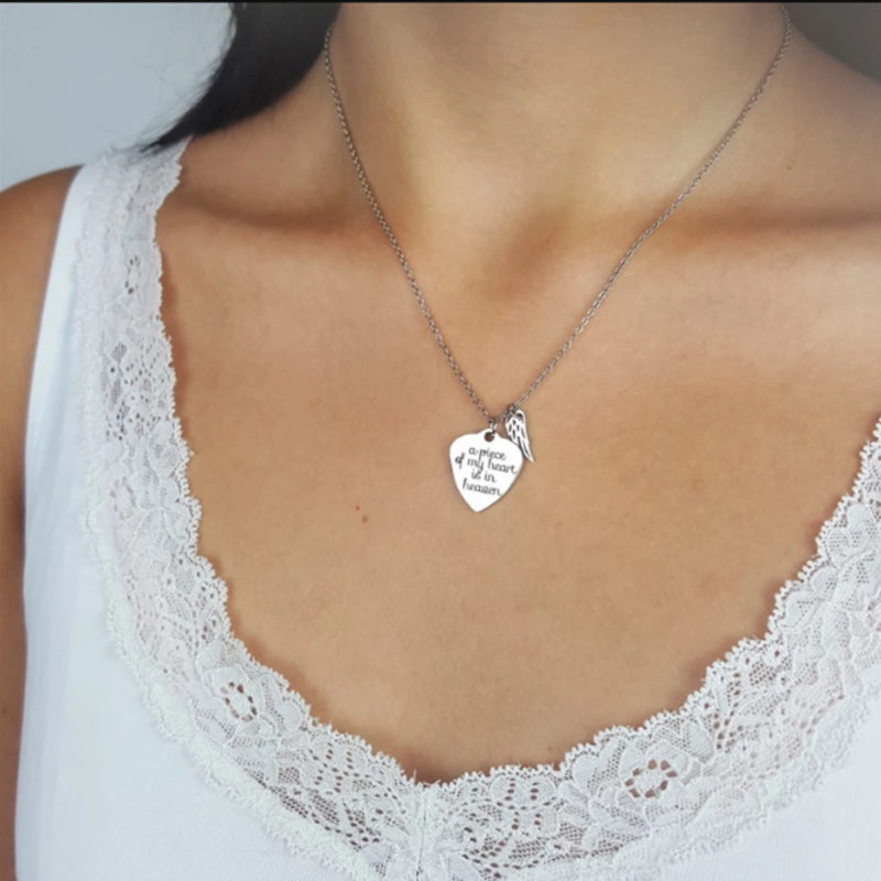 "A Piece of my Heart is in Heaven" Necklace