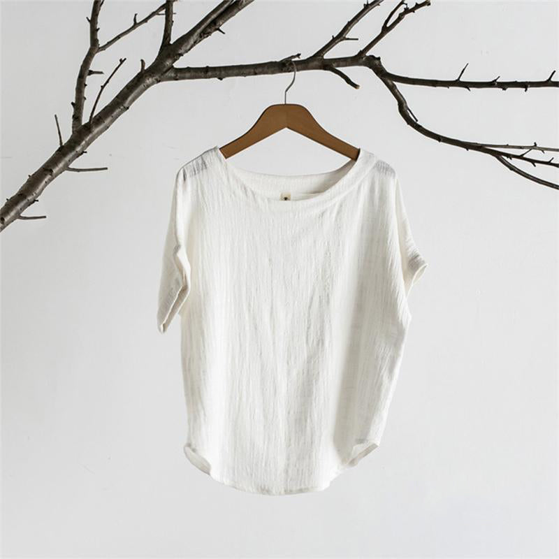 Bamboo & Cotton O-neck Solid Color T-shirt