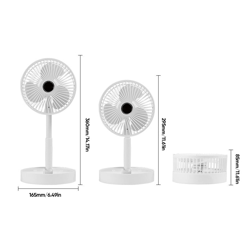 Telescopic Folding Fan(Rechargeable 2000mAh)