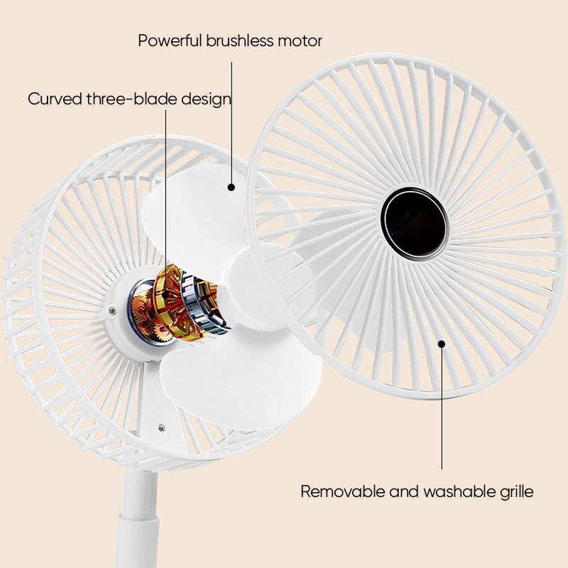 Telescopic Folding Fan(Rechargeable 2000mAh)