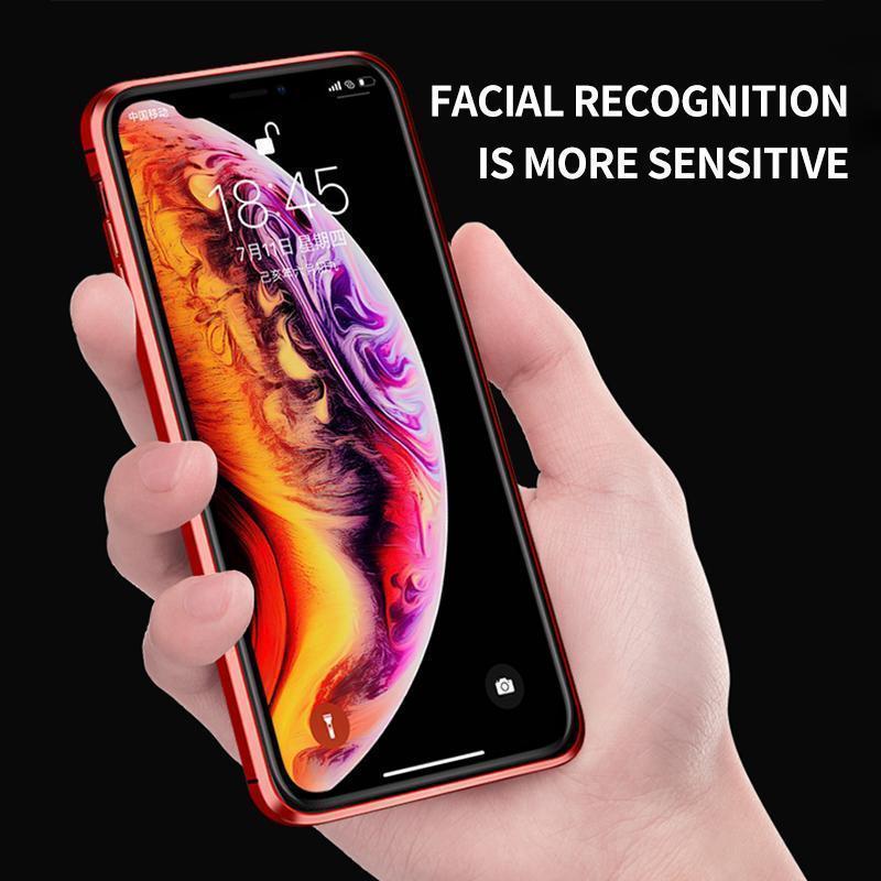 Upgraded Anti-peep Two Side Tempered Glass Magnetic  iPhone Case