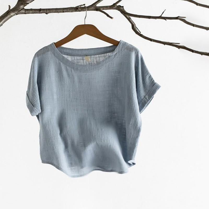 Bamboo & Cotton O-neck Solid Color T-shirt