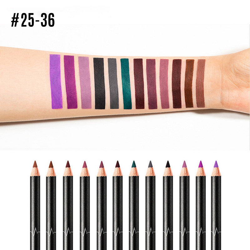 12-colors Set lip liner waterproof and durable Fashion 12pcs Lip Liner