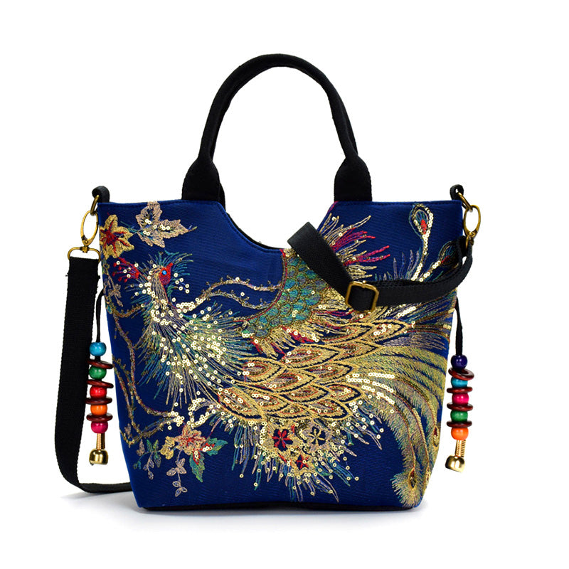 Ladies peacock embroidery bag