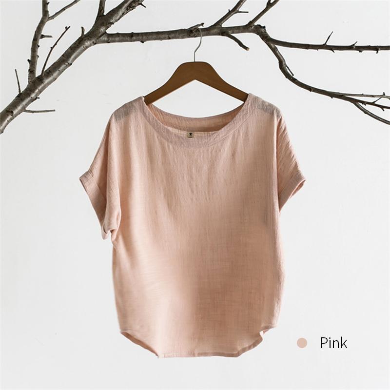 Bamboo & Cotton O-neck Solid Color T-shirt