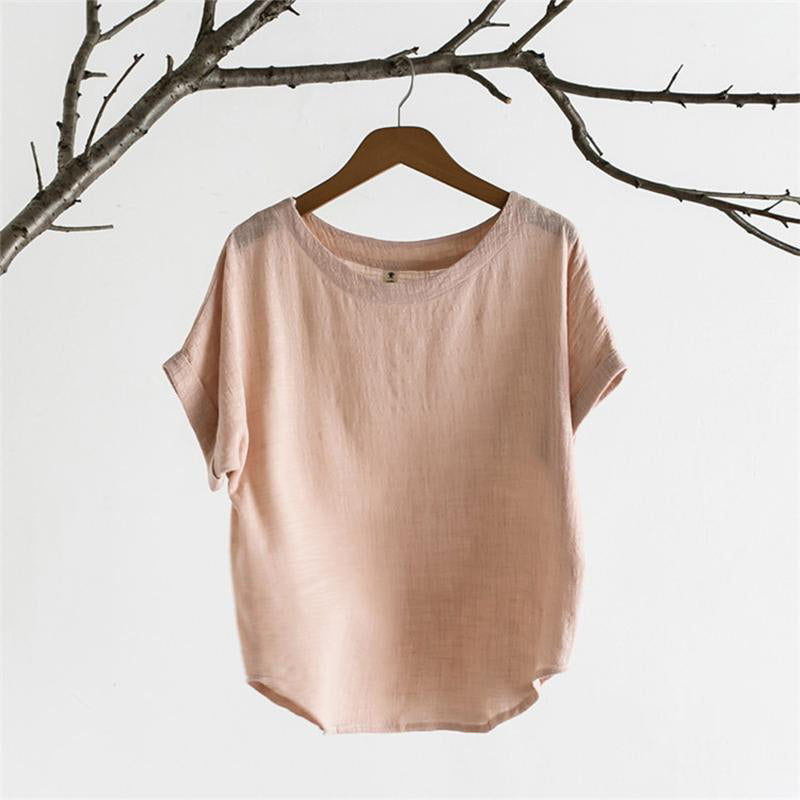 Bamboo & Cotton O-neck Solid Color T-shirt