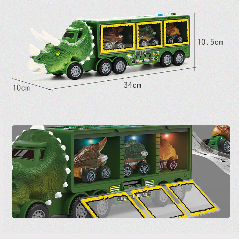 Dinosaur transport toy car with its own music and lights