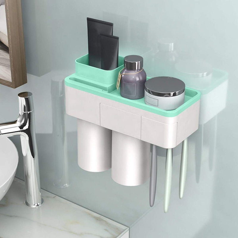 Practical Toothbrush Holder Set With Toothpaste Dispenser