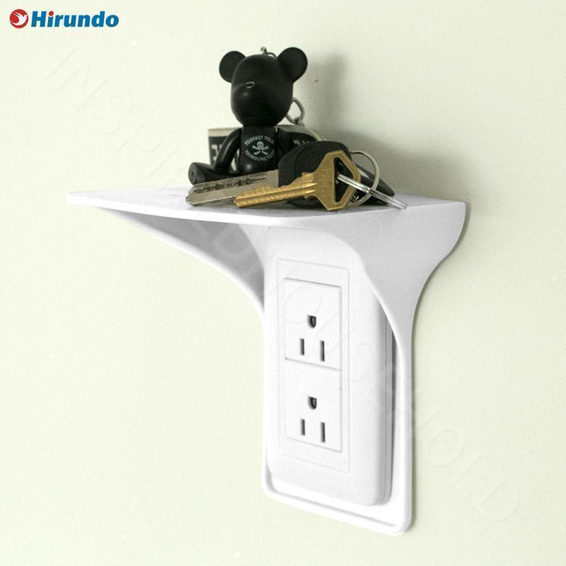 Hirundo Wall Outlet Shelf Power Perch, White/Black