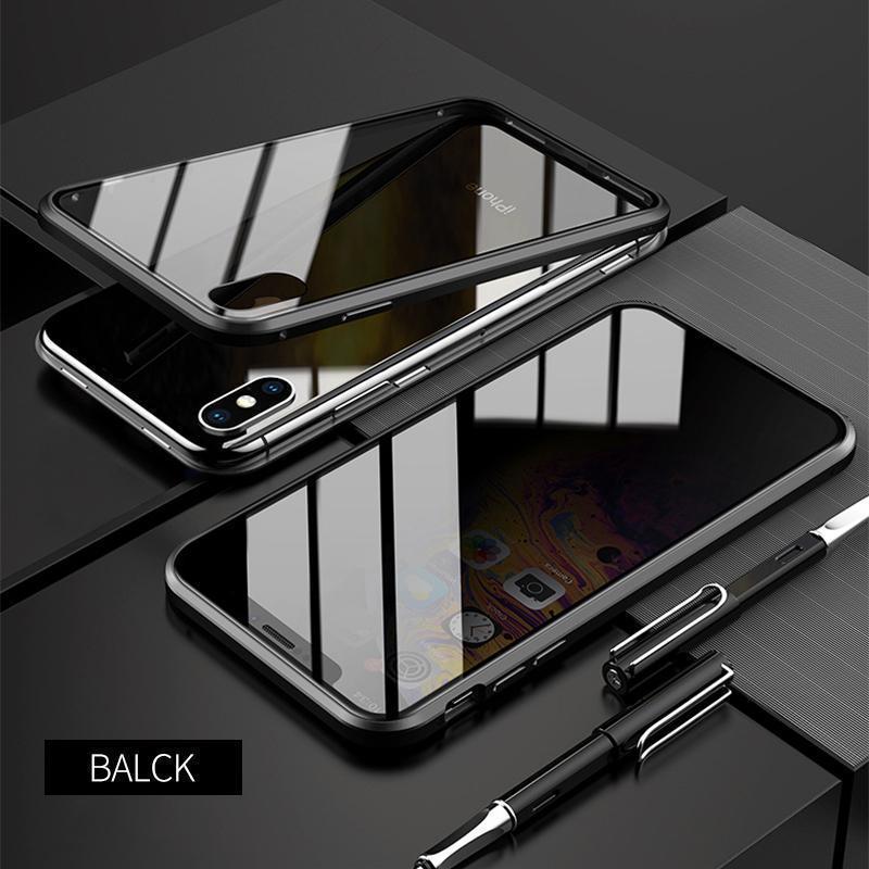 Upgraded Anti-peep Two Side Tempered Glass Magnetic  iPhone Case