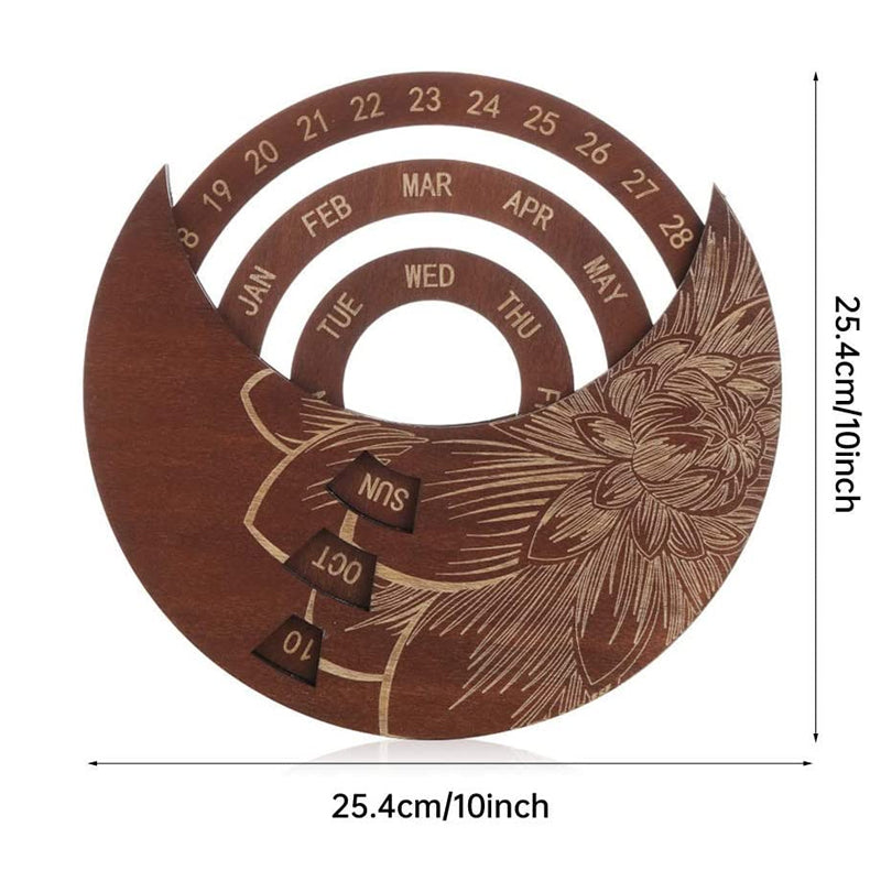 Wooden Wall Mounted Moon Calendar