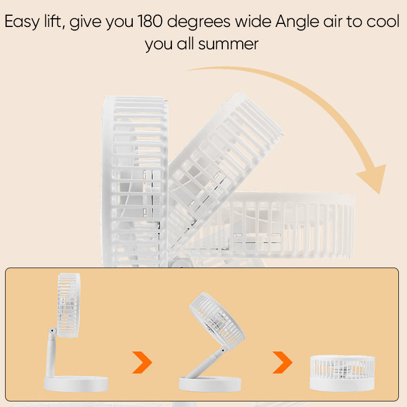 Telescopic Folding Fan(Rechargeable 2000mAh)